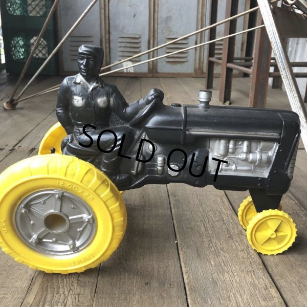 画像1: 60s Vintage Empire Tractor Plastic Mold Toy Rare Color (B359) (1)