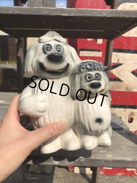 画像9: 60s Vintage FORD Shaggy Dog Ceramic Bank (B429) (9)