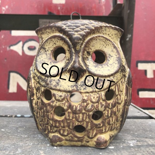 画像1: Vintage Ceramic Owl Candle Holder (B434) (1)