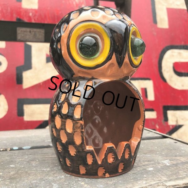 画像2: Vintage Ceramic Owl Candle Holder (B435) (2)