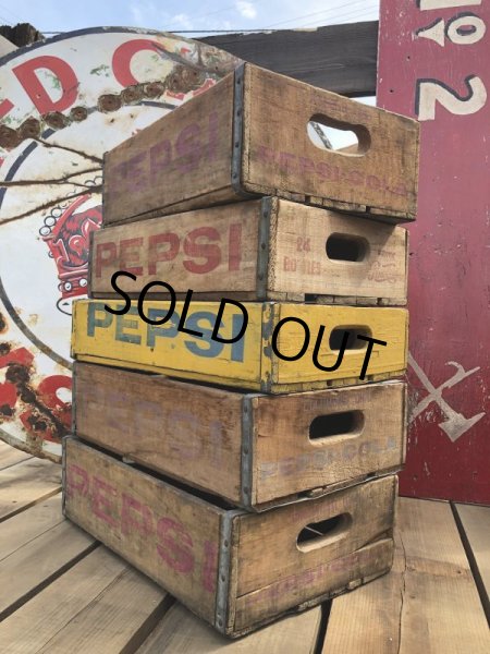 画像9: 70s Vintage Pepsi Wooden Crate (B439) (9)
