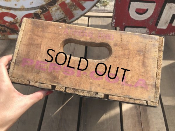 画像2: 70s Vintage Pepsi Wooden Crate (B442) (2)