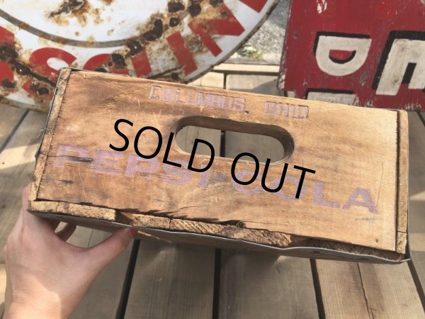 画像2: 70s Vintage Pepsi Wooden Crate (B439) (2)