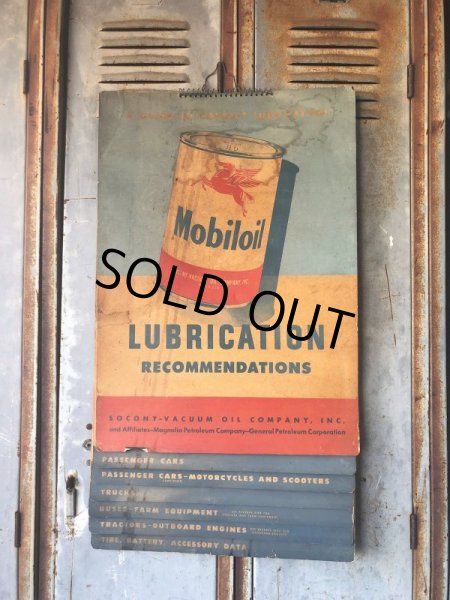 画像1: 50s Vintage Mobil Lubrication Oil Chart (B445) (1)