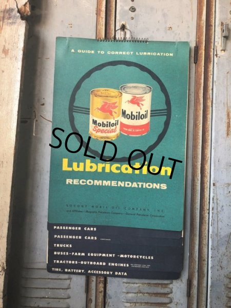 画像1: 50s Vintage Mobil Lubrication Oil Chart (B444) (1)