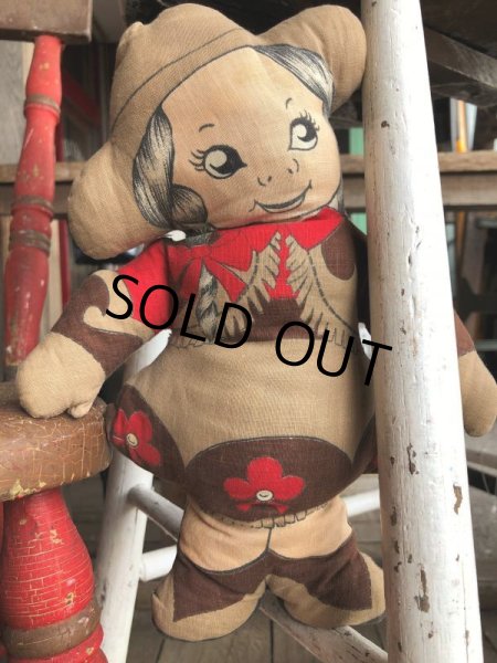 画像7: Vintage Advertising Pillow Doll Western Cow Girl (B072) (7)