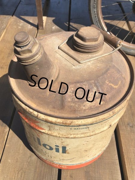 画像5: Vintage Mobil 5GL Motor Gas/Oil Can (S917)  (5)