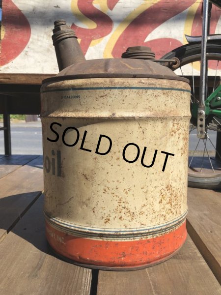 画像2: Vintage Mobil 5GL Motor Gas/Oil Can (S917)  (2)