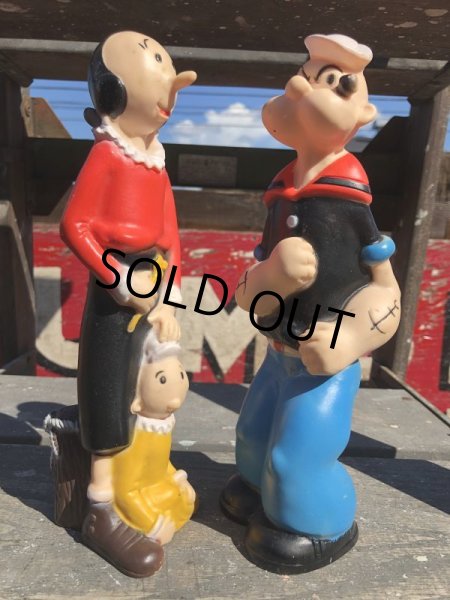画像5: 70s Vintage Clubmates Popeye & Olive Rubber Doll Set (B468) (5)