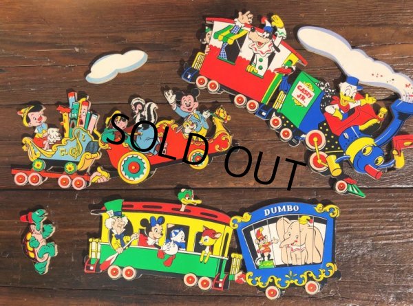 画像2: Vintage Dolly Toy Pin Ups Wall Decor Casey Jr. Circus Train Complete Set (B484) (2)