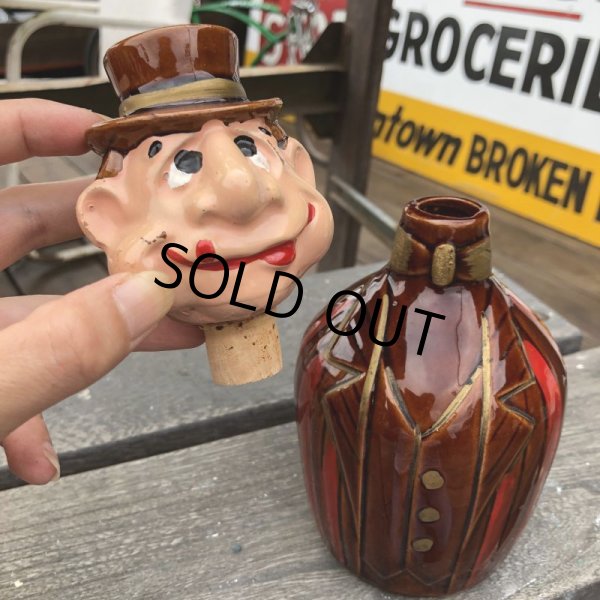 画像5: Vintage Hobo Drunken Man Decanter Bottle (B492) (5)