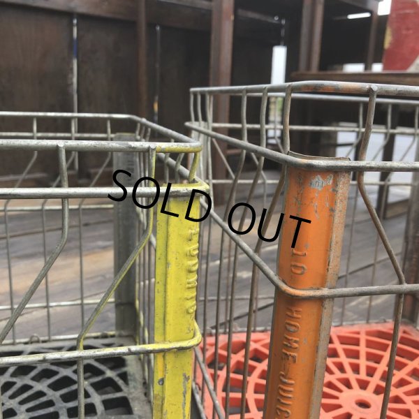 画像8: Vintage Wire Metal Milk Crate HOME JUICE MP72 (B520)  (8)