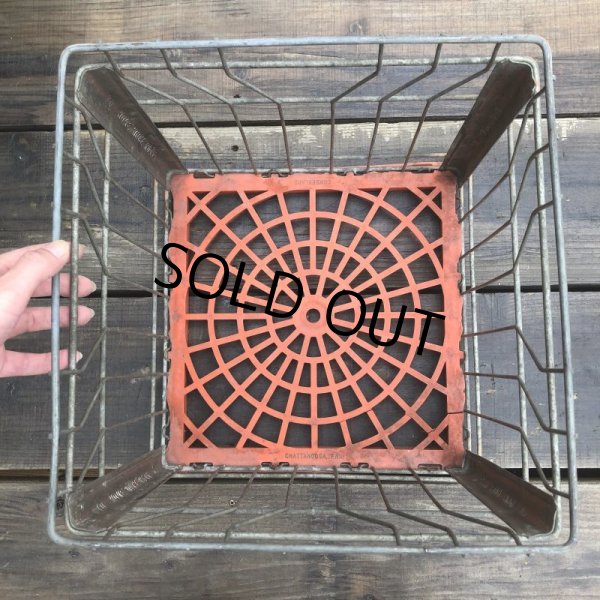画像3: Vintage Wire Metal Milk Crate HOME JUICE MP72 (B520)  (3)