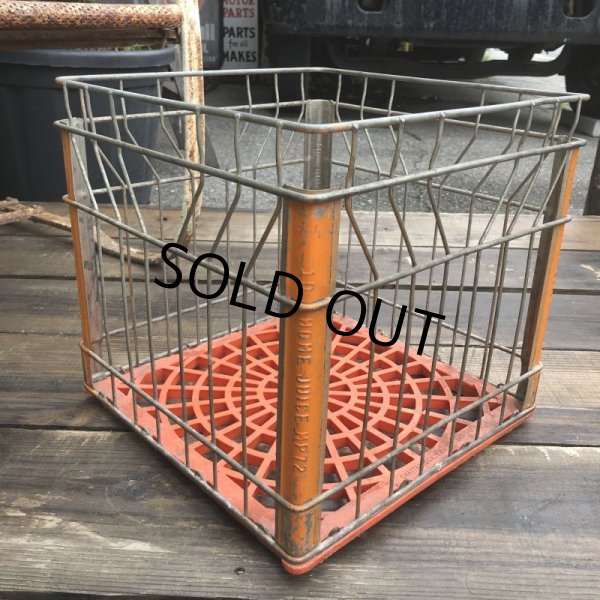 画像2: Vintage Wire Metal Milk Crate HOME JUICE MP72 (B520)  (2)