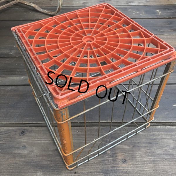 画像4: Vintage Wire Metal Milk Crate HOME JUICE MP72 (B520)  (4)