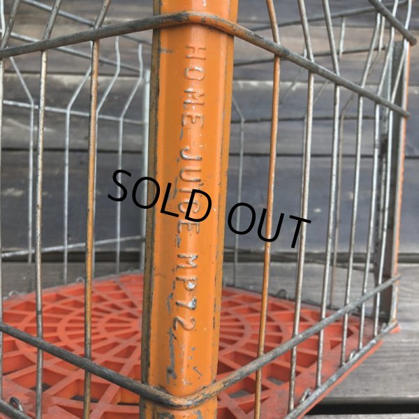 画像6: Vintage Wire Metal Milk Crate HOME JUICE MP72 (B520)  (6)