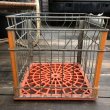 画像1: Vintage Wire Metal Milk Crate HOME JUICE MP72 (B520)  (1)