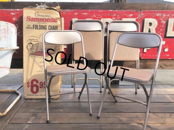 画像1: Vintage Samsonite Folding Chair SET (B520) (1)