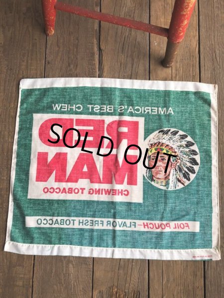 画像11: Vintage Red Man Chewing Tobacco Cloth Banner Sign (B522)  (11)