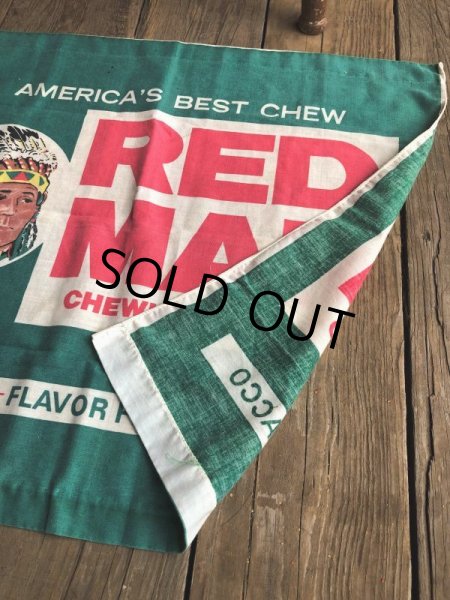 画像10: Vintage Red Man Chewing Tobacco Cloth Banner Sign (B522)  (10)