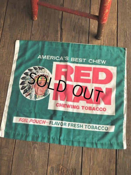 画像9: Vintage Red Man Chewing Tobacco Cloth Banner Sign (B522)  (9)