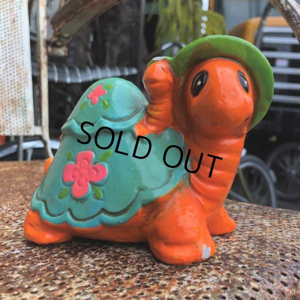 画像9: Vintage Hippie Psychedelic Ceramic Bank Turtle (B542) (9)