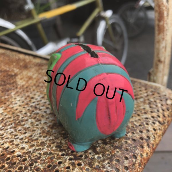 画像6: Vintage Hippie Psychedelic Ceramic Bank Elephant (B539) (6)