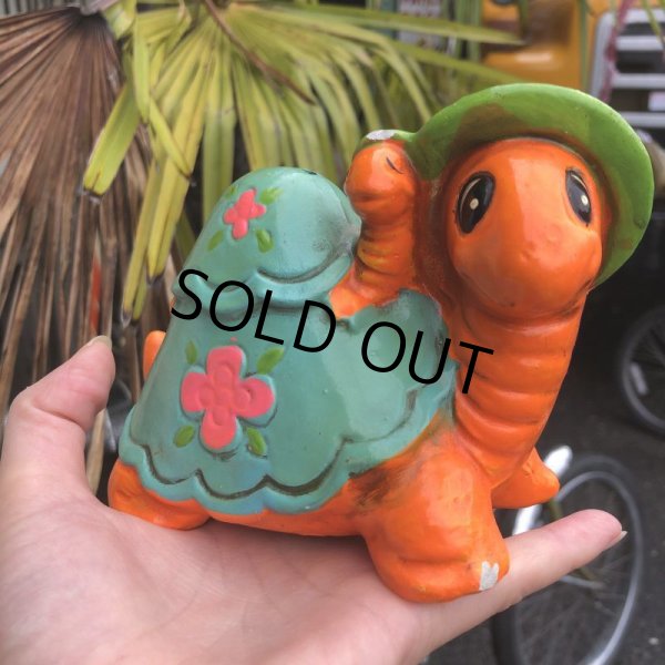 画像1: Vintage Hippie Psychedelic Ceramic Bank Turtle (B542) (1)