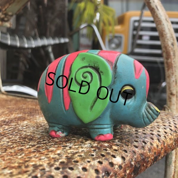 画像2: Vintage Hippie Psychedelic Ceramic Bank Elephant (B539) (2)