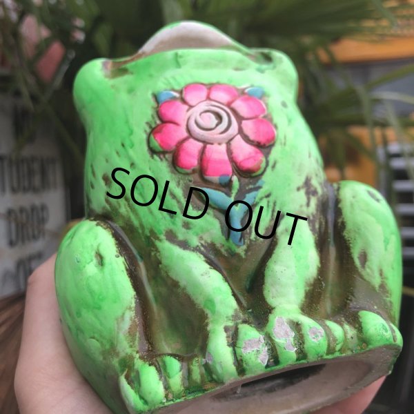 画像6: Vintage Hippie Psychedelic Ceramic Bank Frog (B543) (6)