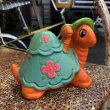 画像2: Vintage Hippie Psychedelic Ceramic Bank Turtle (B542) (2)