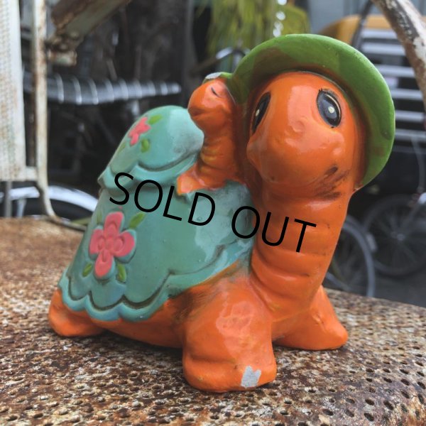 画像3: Vintage Hippie Psychedelic Ceramic Bank Turtle (B542) (3)