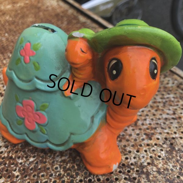 画像8: Vintage Hippie Psychedelic Ceramic Bank Turtle (B542) (8)