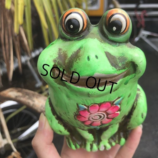 画像7: Vintage Hippie Psychedelic Ceramic Bank Frog (B543) (7)