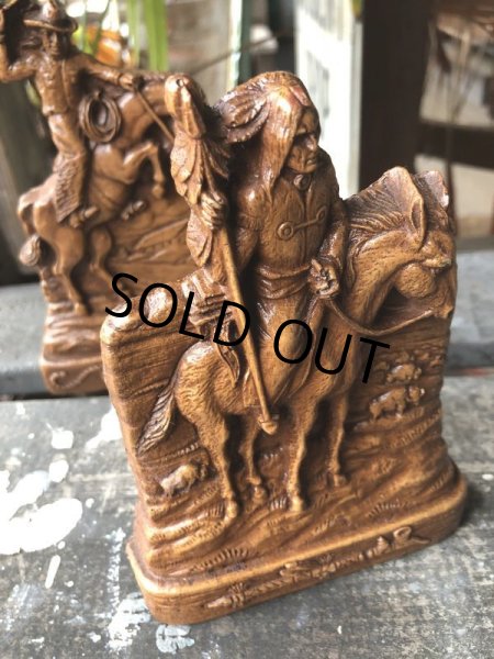画像6: Vintage Western Cowboy & Indian Bookends (B548) (6)
