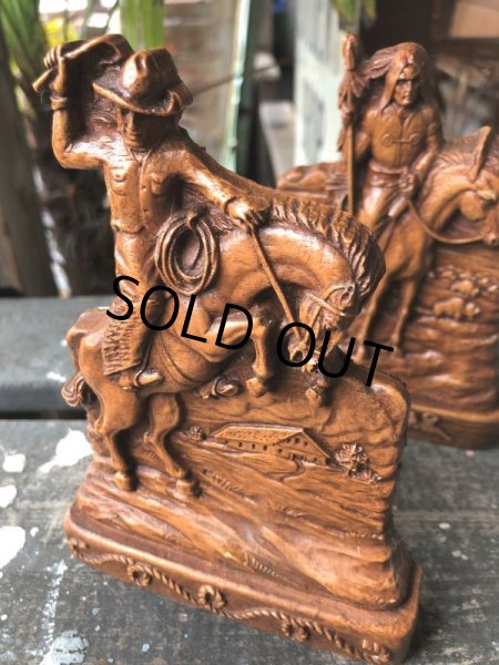 画像7: Vintage Western Cowboy & Indian Bookends (B548) (7)