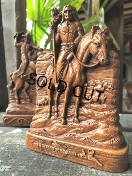 画像5: Vintage Western Cowboy & Indian Bookends (B548) (5)