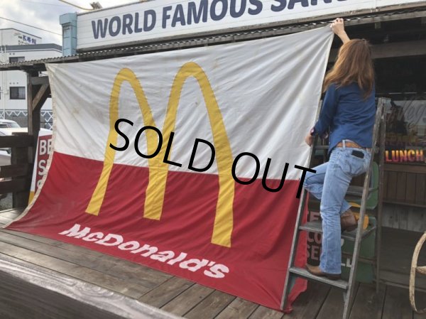 画像1: 70s Vintage Original McDonald's Flag Banner Sign (B565)  (1)