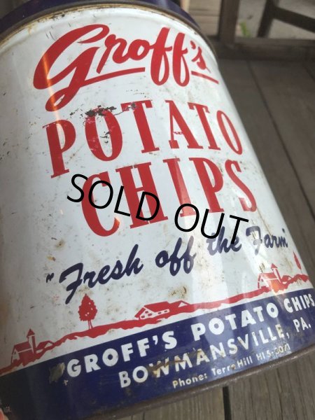 画像6: Vintage GROFF'S Potato Chips Tin Can (B640) (6)