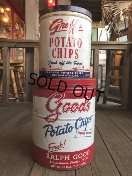 画像11: Vintage RALPH GOOD Potato Chips Tin Can (B639) (11)