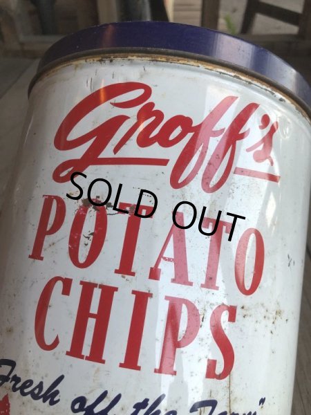 画像5: Vintage GROFF'S Potato Chips Tin Can (B640) (5)