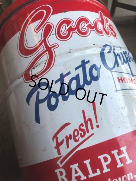 画像8: Vintage RALPH GOOD Potato Chips Tin Can (B639) (8)