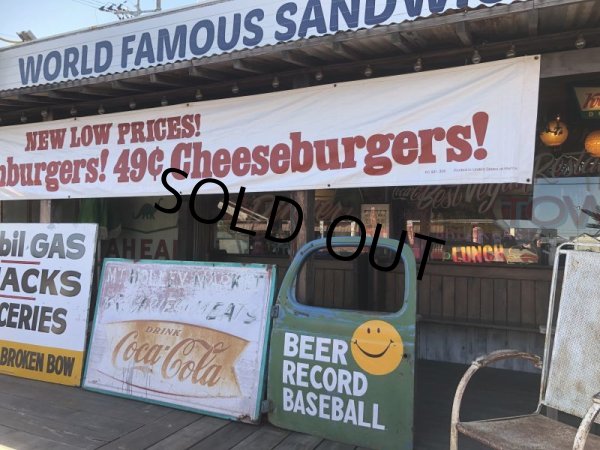 画像7: 80s Vintage Original McDonald's Hamburgers & Cheeseburgers Banner Sign (B641)  (7)