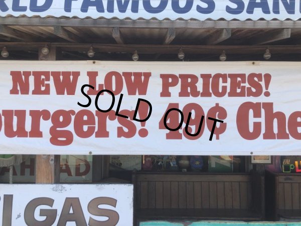 画像2: 80s Vintage Original McDonald's Hamburgers & Cheeseburgers Banner Sign (B641)  (2)