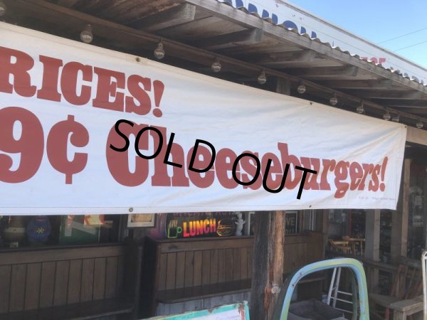 画像3: 80s Vintage Original McDonald's Hamburgers & Cheeseburgers Banner Sign (B641)  (3)