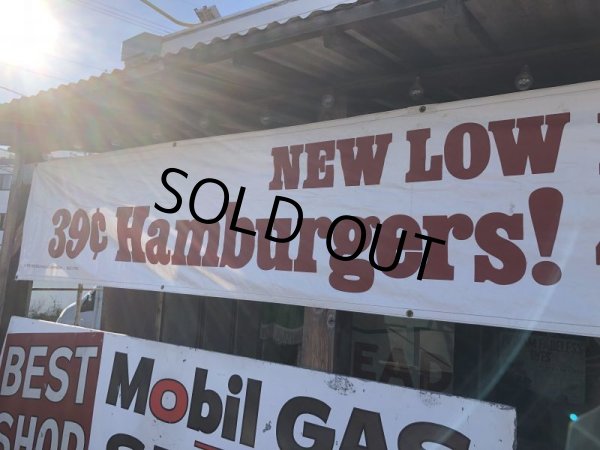 画像4: 80s Vintage Original McDonald's Hamburgers & Cheeseburgers Banner Sign (B641)  (4)