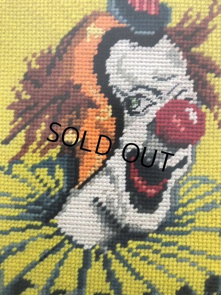 画像3: Vintage Clown cross-stitch W/Frame (B646) (3)