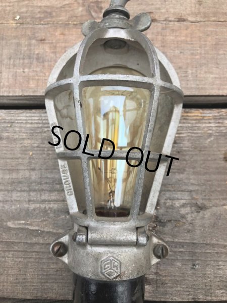 画像12: 30s Vintage Industrial Hanging Trouble Work Lamp Light (661) (12)