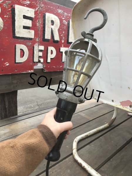 画像13: 30s Vintage Industrial Hanging Trouble Work Lamp Light (661) (13)