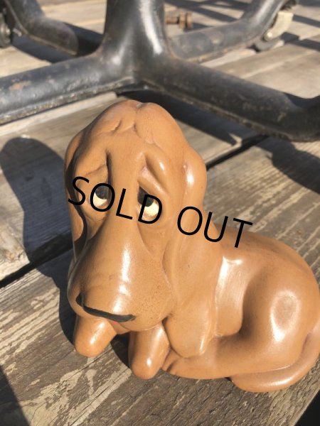 画像13: 70s Vintage Sad Big Eyes Basset Hound Dogs Ceramic Figurines (B662)  (13)